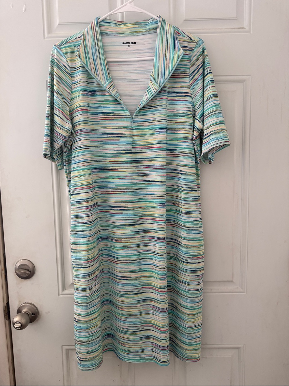 Lands End T Shirt Dress Qtr Zip Size Medium